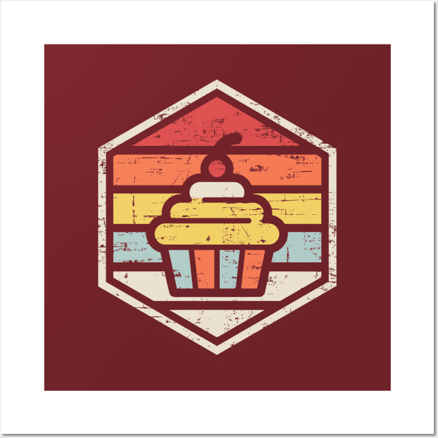 Retro Badge Cupcake Wall Art by rojakdesigns